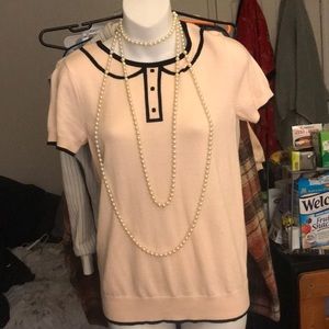 Elle Cream and Black Trim Top